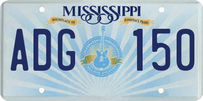 MS license plate ADG150