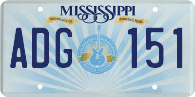 MS license plate ADG151