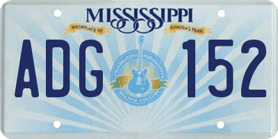 MS license plate ADG152
