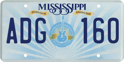 MS license plate ADG160