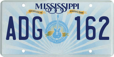 MS license plate ADG162