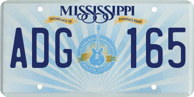 MS license plate ADG165