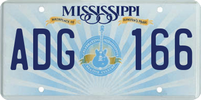 MS license plate ADG166