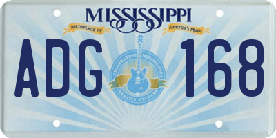 MS license plate ADG168