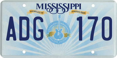 MS license plate ADG170