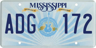 MS license plate ADG172