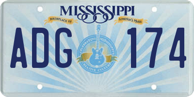 MS license plate ADG174