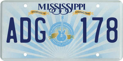 MS license plate ADG178
