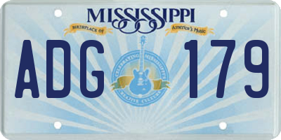 MS license plate ADG179