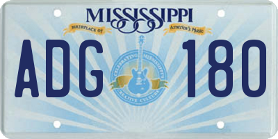 MS license plate ADG180