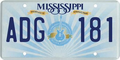 MS license plate ADG181