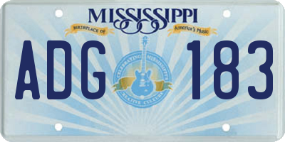 MS license plate ADG183