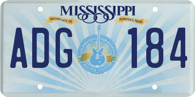 MS license plate ADG184