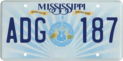 MS license plate ADG187