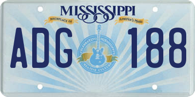 MS license plate ADG188