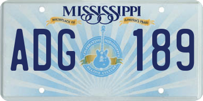 MS license plate ADG189
