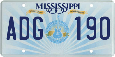 MS license plate ADG190