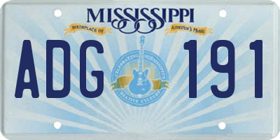 MS license plate ADG191