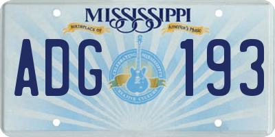 MS license plate ADG193