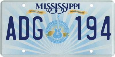 MS license plate ADG194