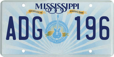 MS license plate ADG196