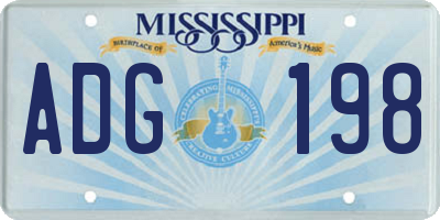 MS license plate ADG198
