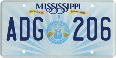 MS license plate ADG206