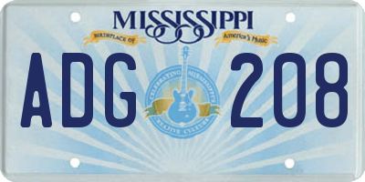 MS license plate ADG208