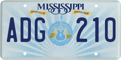 MS license plate ADG210