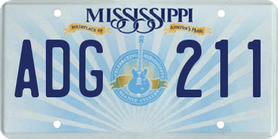 MS license plate ADG211