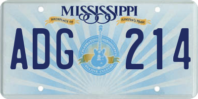MS license plate ADG214