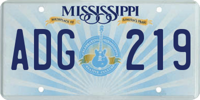 MS license plate ADG219
