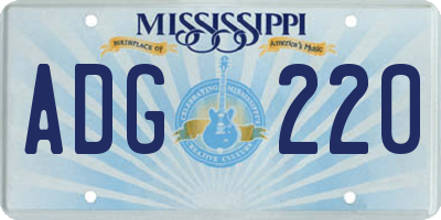 MS license plate ADG220