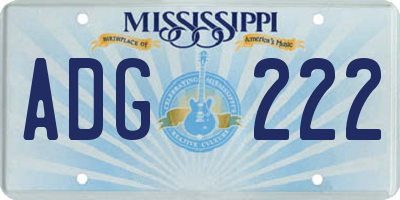 MS license plate ADG222