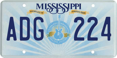 MS license plate ADG224