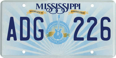 MS license plate ADG226