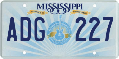 MS license plate ADG227