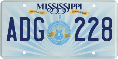 MS license plate ADG228