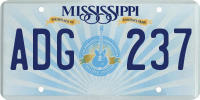 MS license plate ADG237