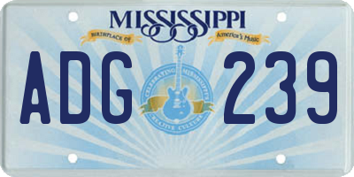 MS license plate ADG239