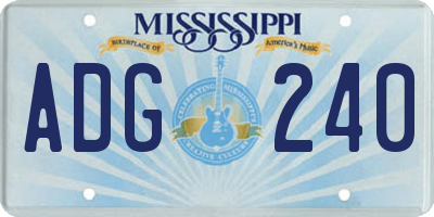 MS license plate ADG240