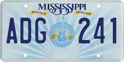 MS license plate ADG241