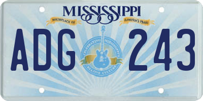 MS license plate ADG243