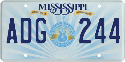 MS license plate ADG244