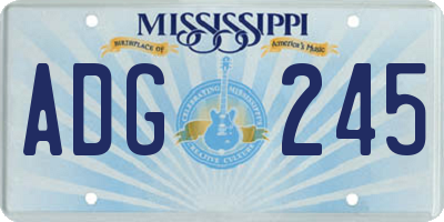 MS license plate ADG245
