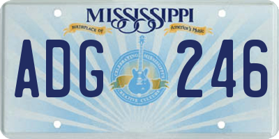 MS license plate ADG246