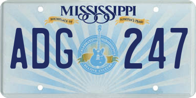 MS license plate ADG247