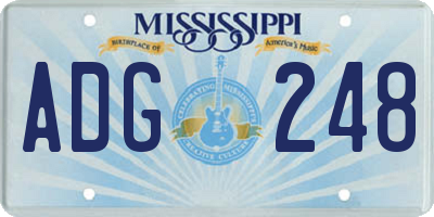 MS license plate ADG248