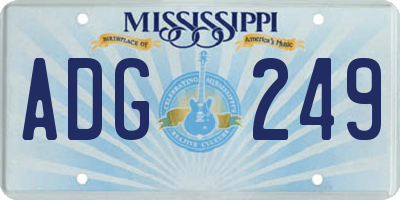 MS license plate ADG249