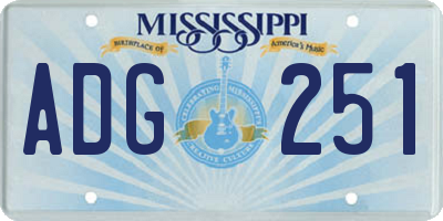 MS license plate ADG251